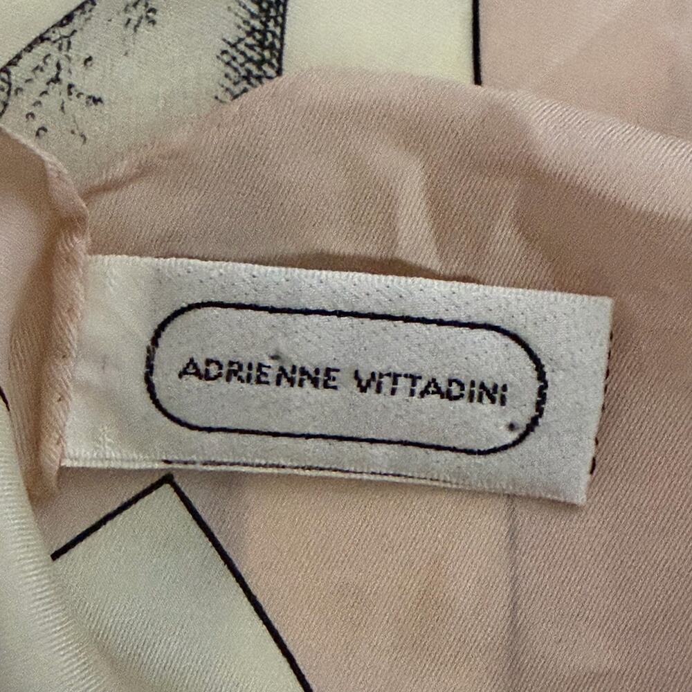 Adrienne Vittadini Silk Scarf Shoe Print Blush Cream Vintage Style 11x51 - Picture 7 of 9